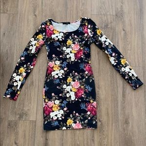 Long Sleeve Floral Mini Dress